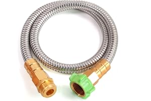 Sunifier Metal Short Garden Hose 3 ft, Stainless Steel Hose Leader 3 ft, Small Water Hose Extension, Lightweight Hose Extender for Outdoor (3FT)
