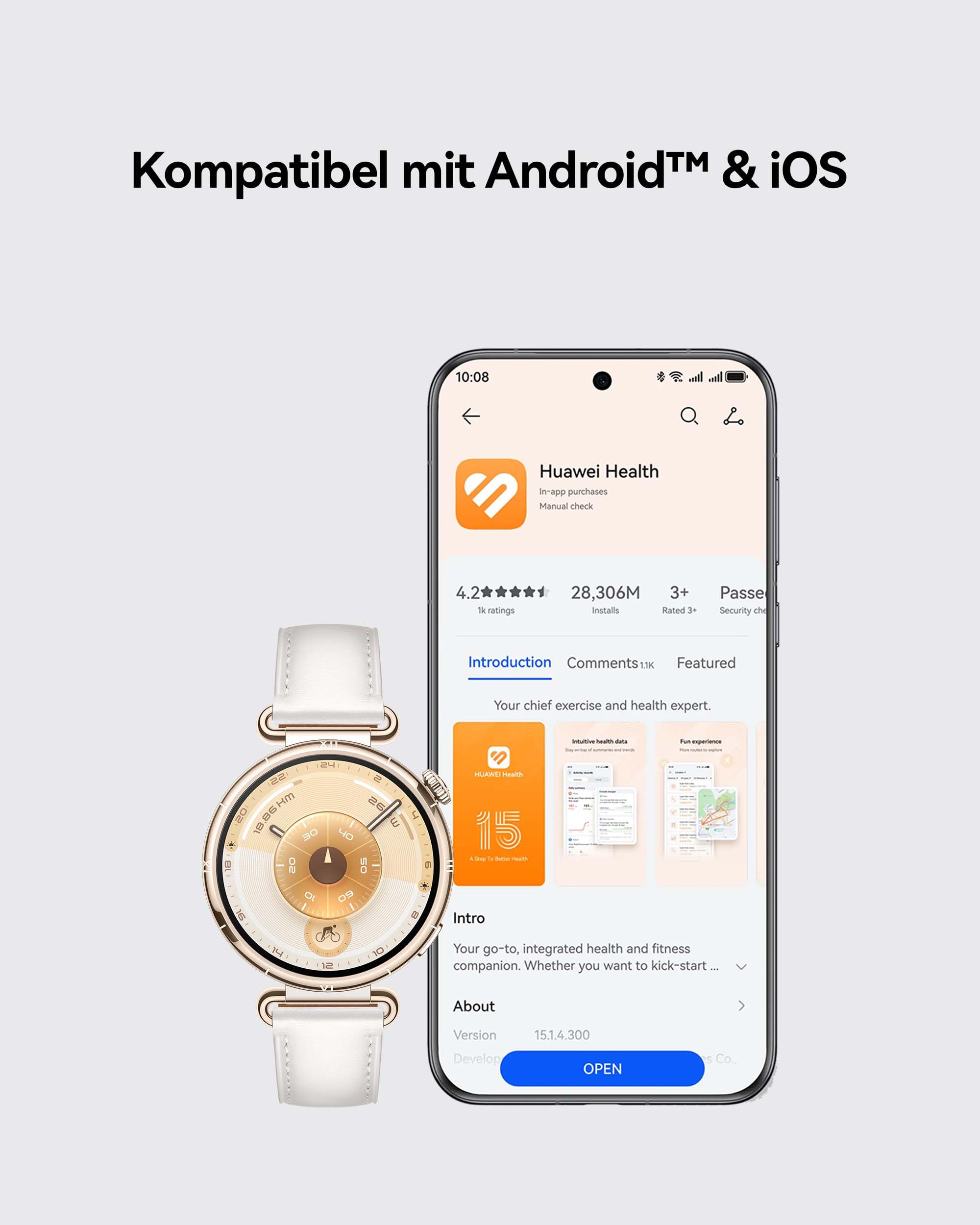 HUAWEI Watch GT 6 Smartwatch, GPS,1,47" AMOLED-Display, Bis zu 21 Tage Akku，Radfahren, 100+ Sportmodi, Kompatibel mit Android™ & iOS, Gesundheitsmonitoring, emotionales Wellbeing, Schwarz, 46mm 8