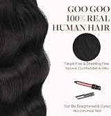 GOO GOO Tape In Hair Extensions 100g 18inch Human Hair 40pcs 1B view 8