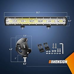 Nilight 20 Inch 420W LED Light Bar Triple Row Flood