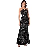 NYXARALUM Elegant Sequin Evening Gown for Women Formal Wedding Guest Dresses Cocktail Prom Party Gala Outfits