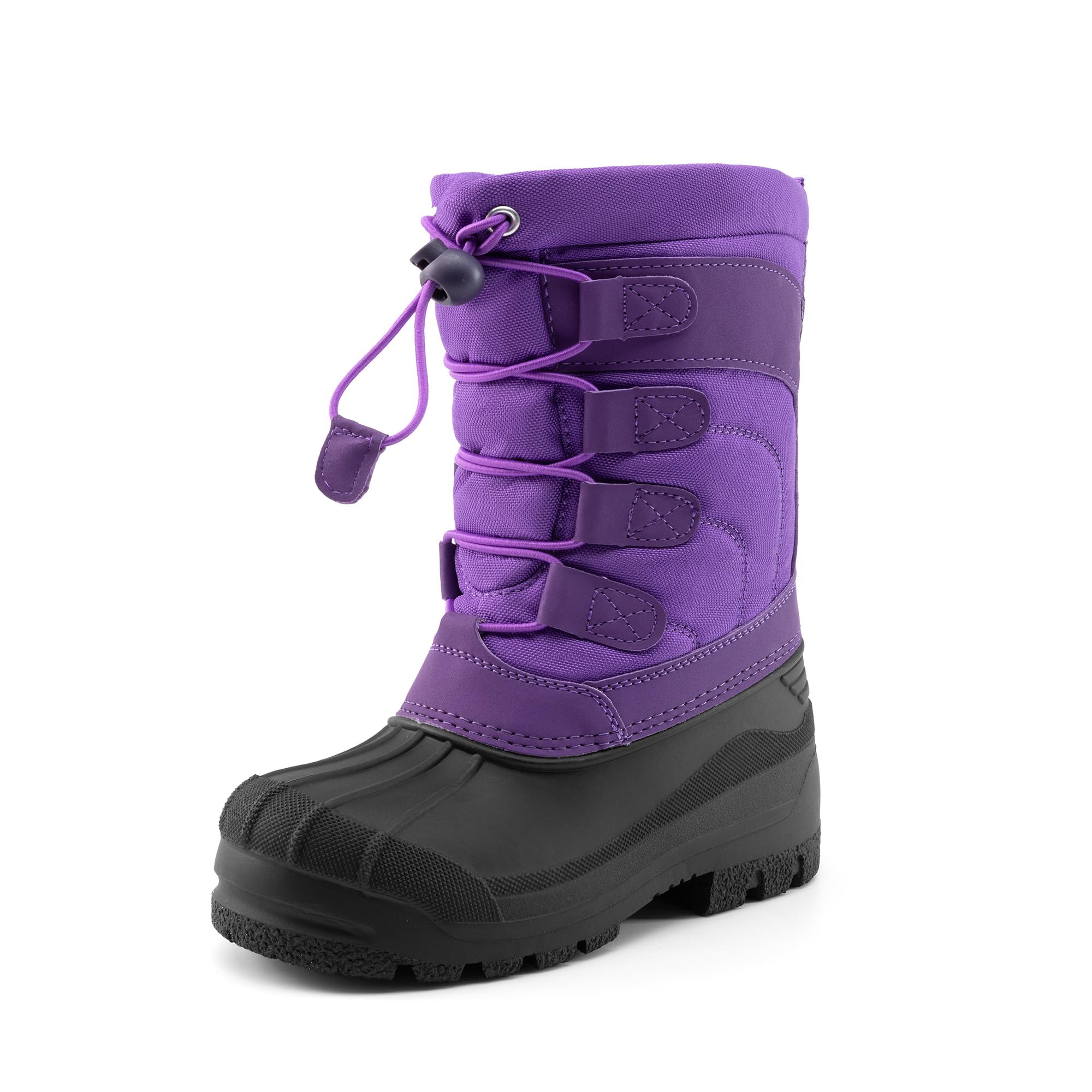 DREAM PAIRS Boys Girls Snow Boots Waterproof Outdoor Warm Cozy Anti-Slip Mid Calf Faux Fur Lining Winter Shoes for Little/Big Kids,Size 11 Little Kid,Purple,KNORTH Image
