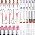 30 Pieces Empty Lip Gloss Tubes Tool Set, Include 25 Pencil Ice Cream Lollipop Bottle Candy Shaped Empty Lip Gloss Bottle Refillable Lip Balm Containers and 5 Plastic Funnels for Women Girls DIY