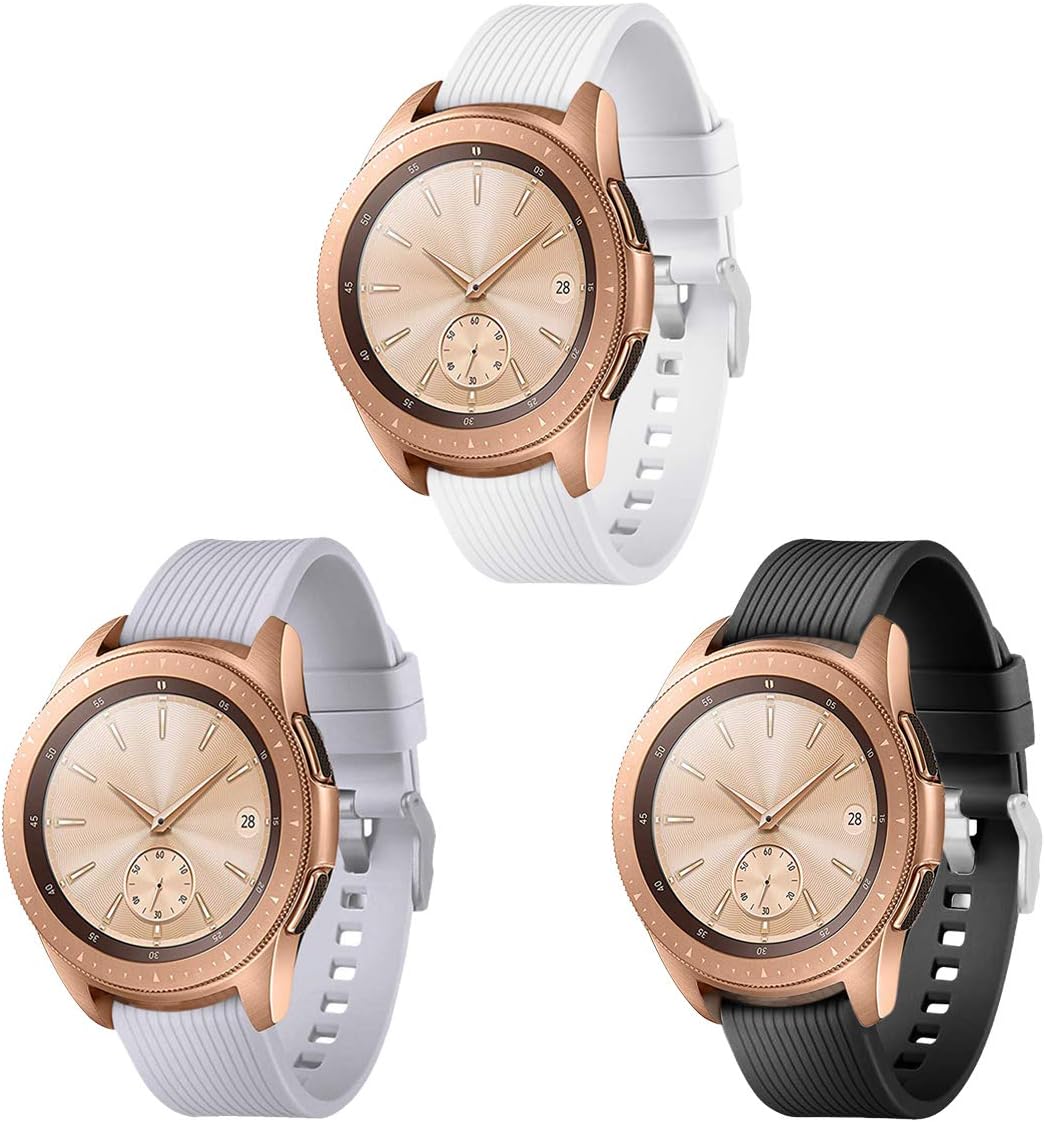 QINICHEN Compatible for Samsung Galaxy Watch 42mm Bands, Samsung Galaxy Watch Active 40mm (3PACK A, Small(5.6"-7.5"))