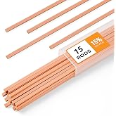 15pcs Brazing Rods AWS BCuP-5 15% Silver Solder Phos Copper Brazing Alloy Flat Welding Rods 0.050"x1/8"x10" for HVAC, Refrigeration, and Industrial Applications
