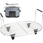 BYKITCHEN Roast and Steamer Rack for Ninja Possible Cooker 8.5 QT Pro Plus | Compatible with Ninja MC1001, MC1010, MC2001 Slow Cooker Crock, Ninja Multi Cooker Accessories with Silicone Feet &amp; Handles
