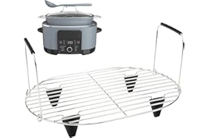 BYKITCHEN Roast and Steamer Rack Compatible with Ninja Foodi Possible Cooker Pro 8.5 Quart MC1000, MC1001, MC1010 Slow Cooker Crock, Ninja Possible Cooker Pro Accessories with Silicone Feet & Handles