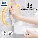 LEVERLOC Corner Shower Caddy Suction Shelf No-Drill Rust Free 22 lb view 2