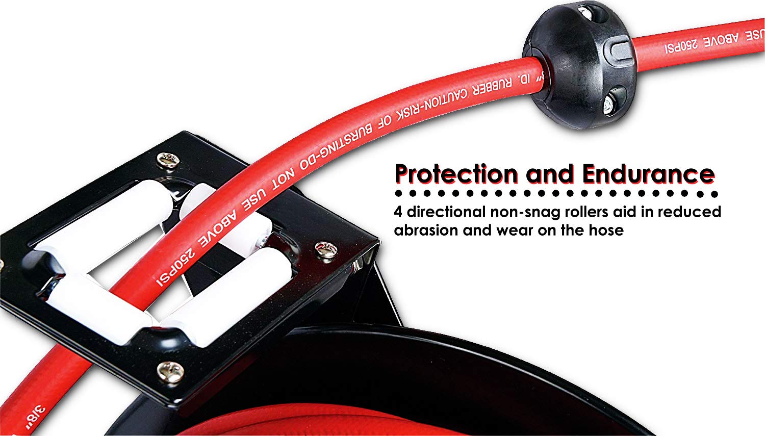 ReelWorks Air Hose Reel Retractable 3/8" Inch x 50' Feet Hybrid Polymer Hose - Image 5