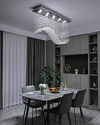 Siljoy Modern Crystal Chandelier, 12-Light Luxury