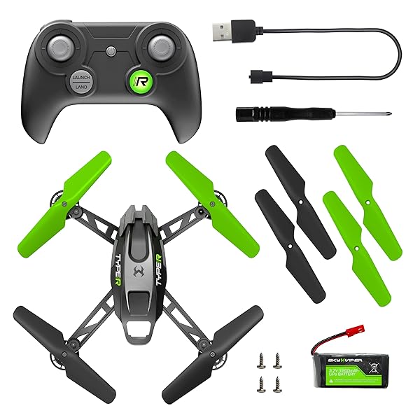SKY VIPER TYPE-R RACING RC DRONE, SPEEDS OVER 30 MPH, 1-TOUCH STUNTS, RECHARGEABLE BATTERY