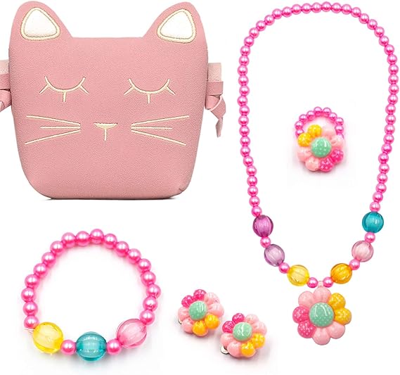 Amazon 小さな女の子用 ピンク キュート 猫 クロスボディバッグ ネックレス イヤリング リング ブレスレット 子供 幼児 S Hp001 19 22 23 キッズコスチューム 服 ファッション小物 Amazon 小さな女の子用 ピンク キュート 猫 クロスボディバッグ ネックレス イヤリング リング ブレスレット 子供 幼児 S Hp001 19 22 23 キッズコスチューム 服 ファッション小物