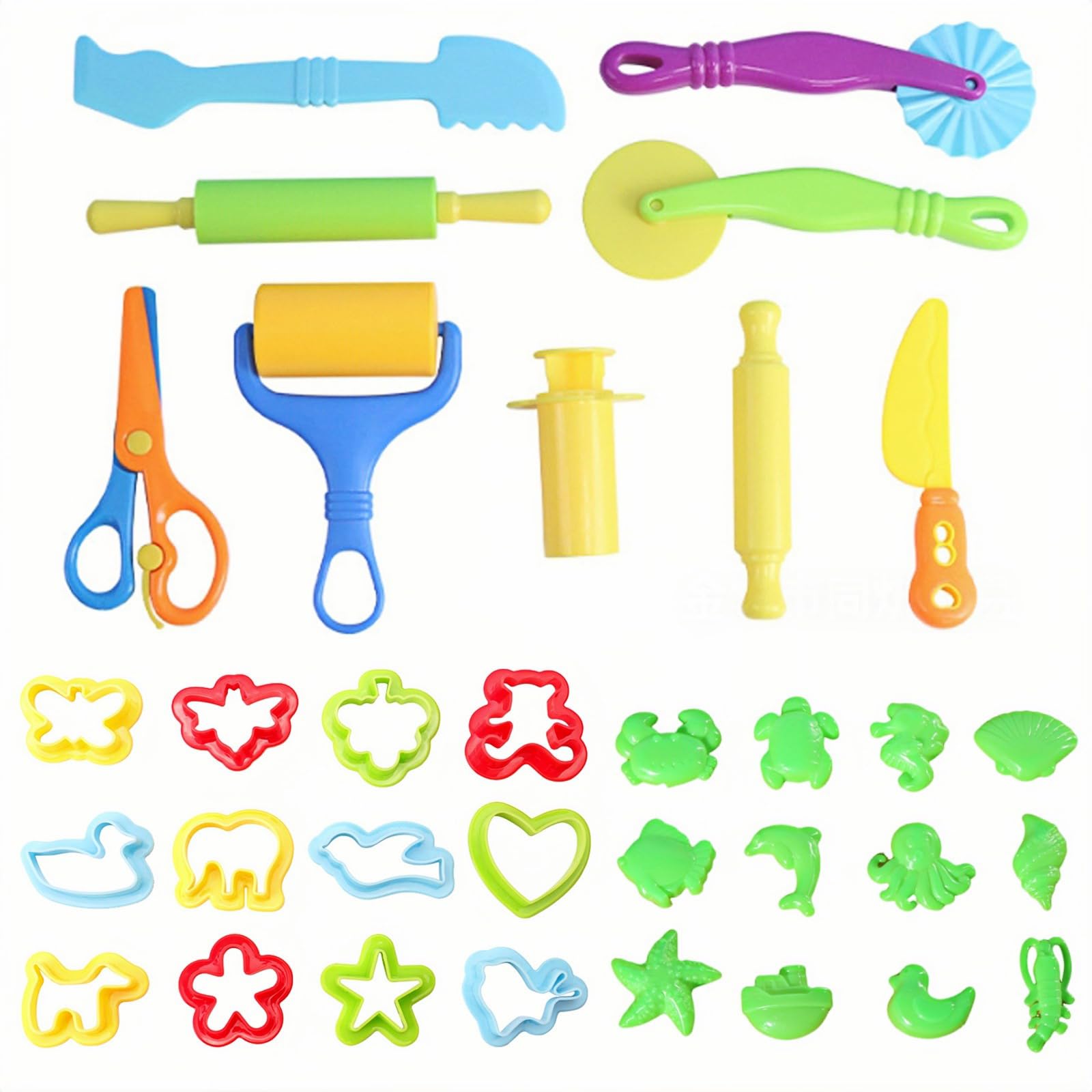33 Pcs Playdough Set, Playdough Accessories, Play Doh Tools, Playdough Sets, Play Dough Tools, Rollers Cutters Extruders Kit,Kids DIY Creation Play Dough Set for Toddlers Boys Girls