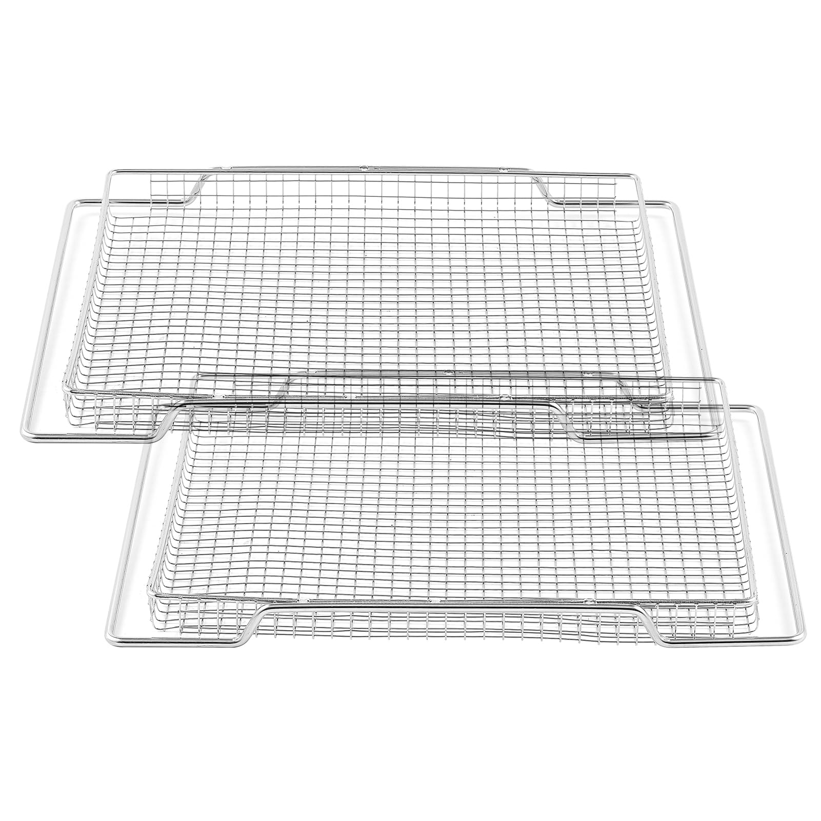 Photo 1 of Allstare Air Fryer Basket Replacement for Breville Smart Oven Parts 14x11.5 In 304 Stainless Steel Air Fryer Tray BOV800XL Pro BOV845BSS Breville Air Fryer Accessories Mesh Basket Oven Baking Pan 2Pcs