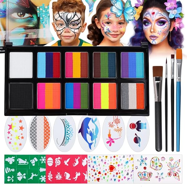 Maquillaje Facial Y Corporal Profesional AOOWU - Pintura A Base De Agua 30g Para Halloween Y Carnaval | Seguro Para Niños Y Adultos (Color Rojo)
