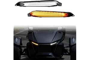 SAUTVS LED Front Turn Signal Daytime Running Lights DRL Auxiliary Accent Lamps with Yellow Flashing Lights for Can-Am Spyder RT 2020-2025 Accessories (2PCS, Replace #219401024)