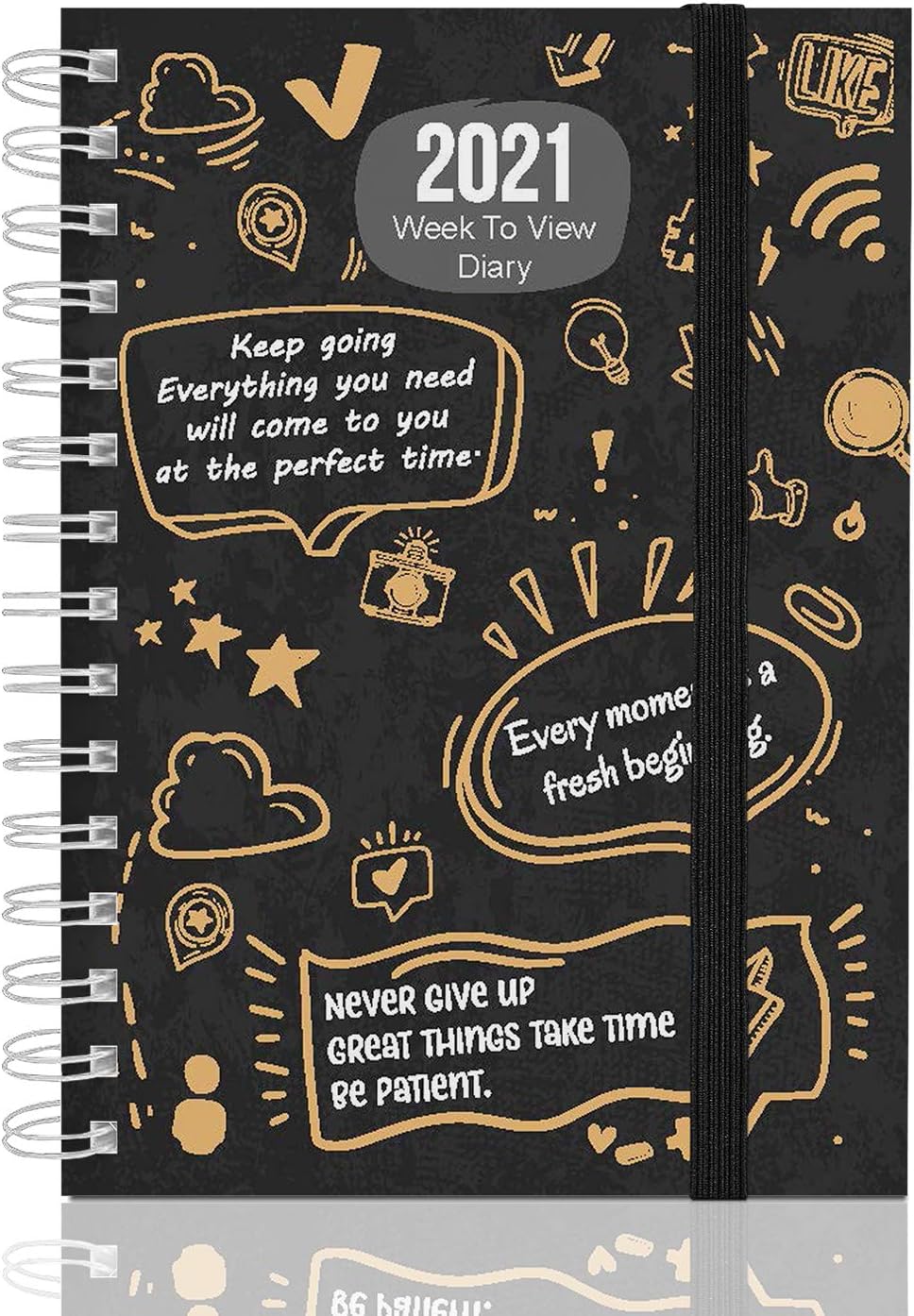 2026 Diary A5 Wiro Weekly Planner Runs Jan 2026 - Dec 2026 with Monthly Overview Pages Perfect for The Home Office or Bag