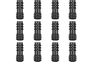 JOYPRO Drip Irrigation Fittings for 1/2 inch Irrigation Tubing(0.60"-0.63" OD), 12 Pieces End Plug Barbed Connectors, End Caps Plastic Plug Nuts for 1/2" Drip Irrigation Hose (13mm ID)
