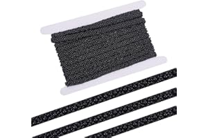 HOBBIESAY 1 Roll 4.7 Yards Pearl Beaded Trim Plastic Beads Ribbon 11mm Narrow Beaded Edge Roll for Bridal Wedding Dress Strap