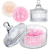 Body Powder Puff and Container, 2PCS 3.54" Powder Puff and 1PCS 5.3x3.9 Powder Container, Large Dusting Powder for Women Body Puff