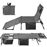 Greesum Chaise Lounge Folding Tanning Chair with 5