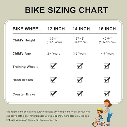 Kids Bike Bicycle Tire Wheel Size Chart COSTIC Kids Bike For 3-8 - Main Image