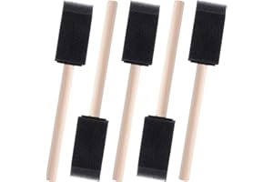 SmallCat 5 PCS Foam Paint Brushes, 0.98 Inch Foam Sponge Brushes for Varnishes, Reusable Sponge Brushes with Wood Handles for Painting, Staining, and DIY Crafts - Black