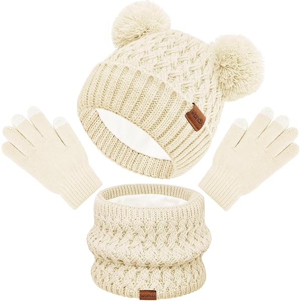 Satin Lined Beanie Scarf Gloves Set Winter Accessories Touchscreen Womens Satin Lined Beanie Scarf Gloves Set, Silk Lined  main image 4