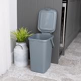 Addis 18 Litre Recycling Bin with Clip Lock Lid and Handle Light Grey view 3