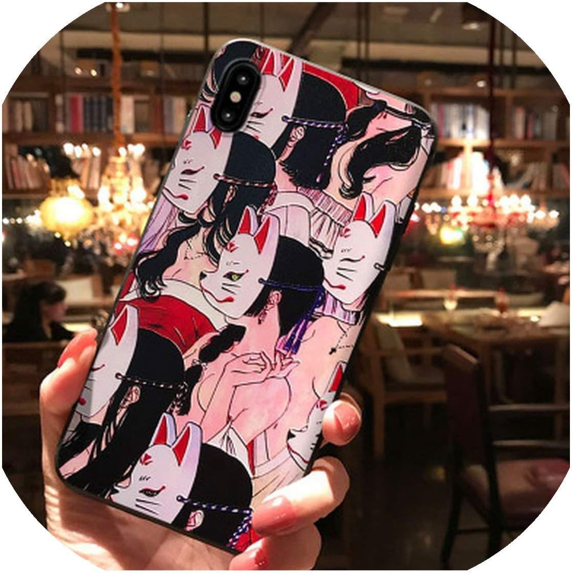 Japanese Anime Fox Back Phone Case for Samsung S10 Plus S9 Plus S8 Case 3D Embossed Cover for Samsung Note 9 Note 8 S10e S10 S8,for Samsung s8,SAC007