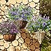 Artificial Flowers, Fake Outdoor UV Resistant Plants Faux Plastic Greenery Shrubs Indoor Outside Hanging Planter Home Kitchen Office Wedding, Garden Decor (Purple)
