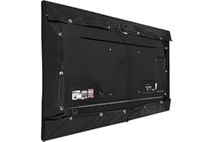 Covermates Outdoor Half TV Cover - Various Sizes, Light Weight Material, Weatherproof, Dustproof, Cinching Drawcord, Outdoor TV Covers, 65-68 Inch Screen Size, Black