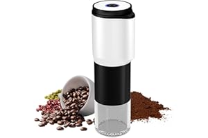 huitban Portable Electric Coffee Grinder，Automatic Coffee Grinder with USB Type-C wireless charging design，Adjustable Coarse to Fine for coffee beans, grains, cleaning brush + cable Includes