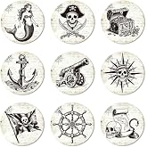 ANATTASOUL Pirate Elements Wooden Coasters Set of 9 Bulk(3.9
