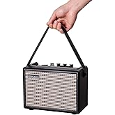 Acoustic/Electric Guitar Amplifier, 15 Watt Portable Bluetooth Amp for Guitar Acoustic/Electric with Reverb Effect, 2 Band EQ,Black