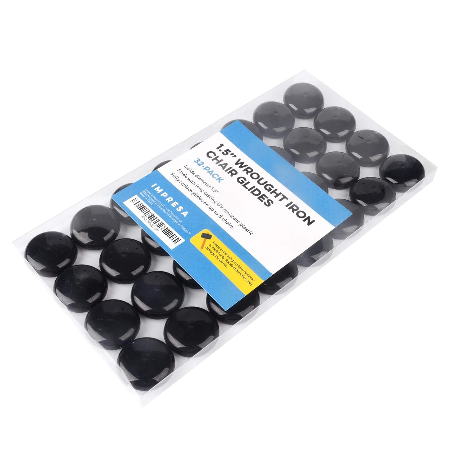 32 Pack 11.2” Patio Furniture Glides/Feet/Caps for Wrought Iron