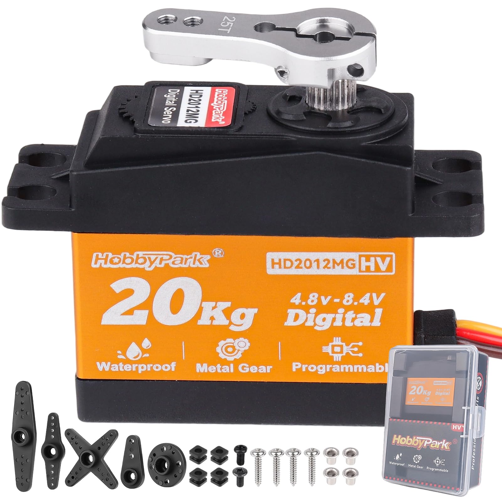 Servo Hi-Torque 25T Tamiya Servo Risparmiatore GPM Hi-Torque 25T Con Cravatta In Alluminio - Per Tamiya Lunch Box CW-01 1/12 - Nuovo Tauro Model