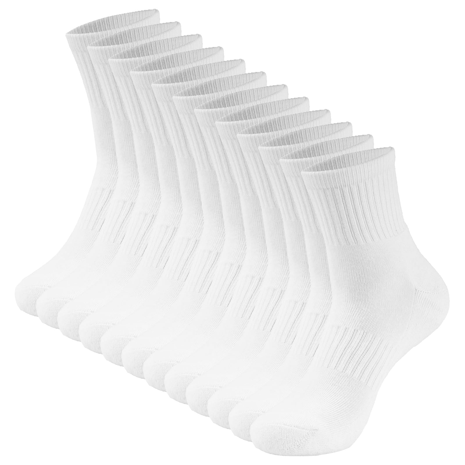 BISOUSOX Men's Sport Socks Cushioned Breathable Athletic Crew Socks for Running Hiking Moisture Comfort for Walking Fitness Outdoor Gym 6 Pairs