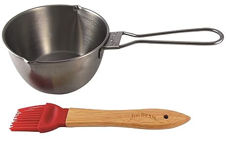 Jim Beam Edelstahl Topf mit Ausgießer und Pinsel JB0130