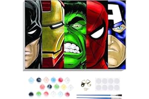 VINDIJA Paint by Numbers Kit for Kids & Adults, Cartoon Themed, Framed Canvas, Acrylic Paint, 8x12in