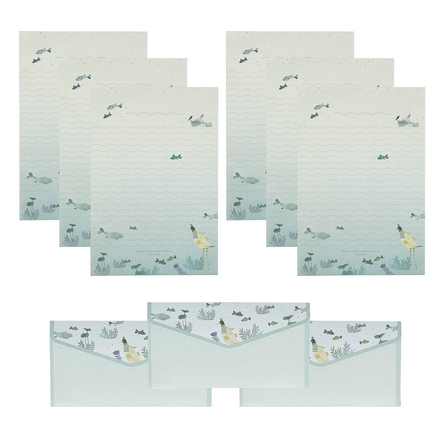 Vintage Stationery Paper and Envelopes Letter Set Writing Lovely Envelopes Floral Stationery for School (60 stationery paper + 30 envelopes)