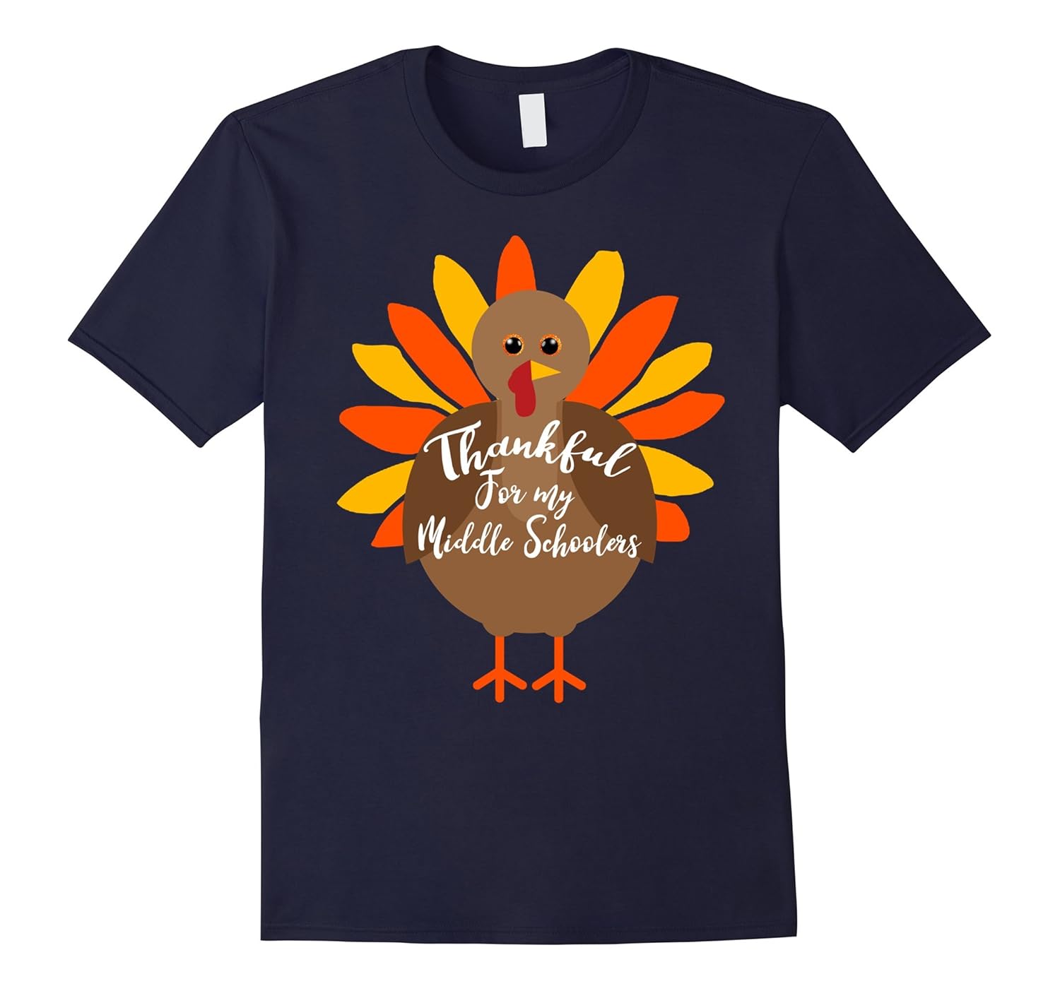 Middle School Teacher Thanksgiving Tee Turkey-ANZ