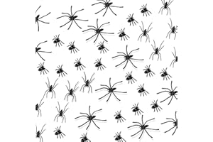 Kijamilee 120PCS Plastic Realistic Spiders Halloween Decorations, 3 Sizes Small Spider Toys, Black Spider for Halloween Party Decorations Gift Party Favors Trick Toys for Kids Party Decorations