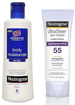 Neutrogena Norwegian Formula Body Moisturizer, 250ml and Neutrogena Ultra Sheer Dry Touch Sunblock, SPF 50+, 88ml