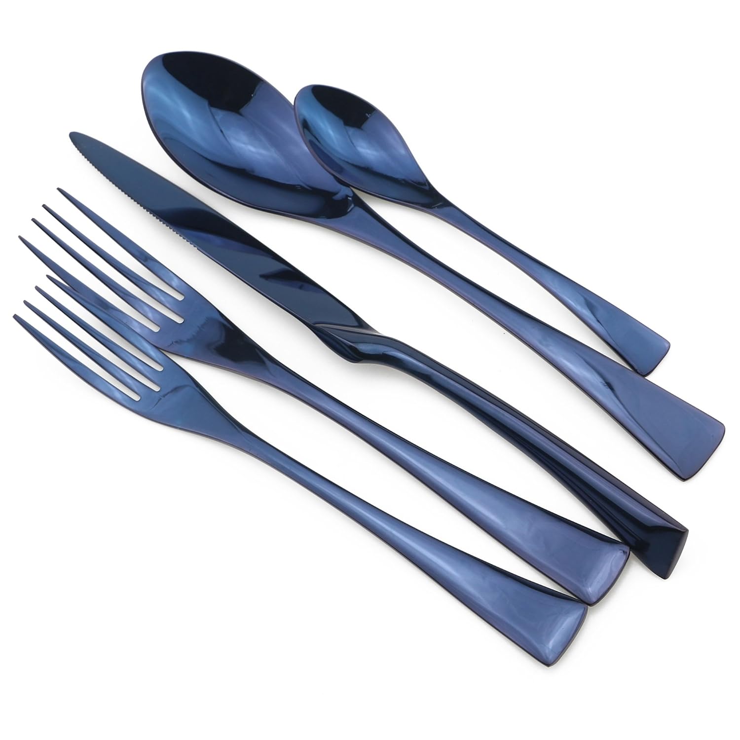 20Piece 18/10 Stainless Steel Flatware Set Mirror Polishing Blue