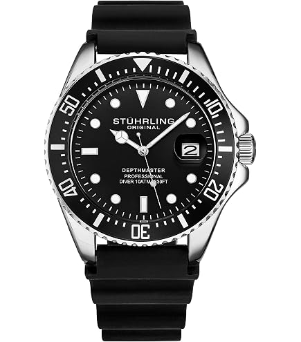 Stührling Orologio Sniper Quartz 3915, Cassa 42mm, Design Aviatore Con Cinturino In Gomma, Impermeabile 50m - 3