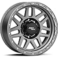 RockTrix RT110 18 inch Wheel 8x165.1 8x6.5 Compatible with Dodge Ram 2500 (1994-2024), 18x9 (-12 Offset, 4.5 Backspace), Gunmetal, Also fits Chevrolet GMC 2500 3500