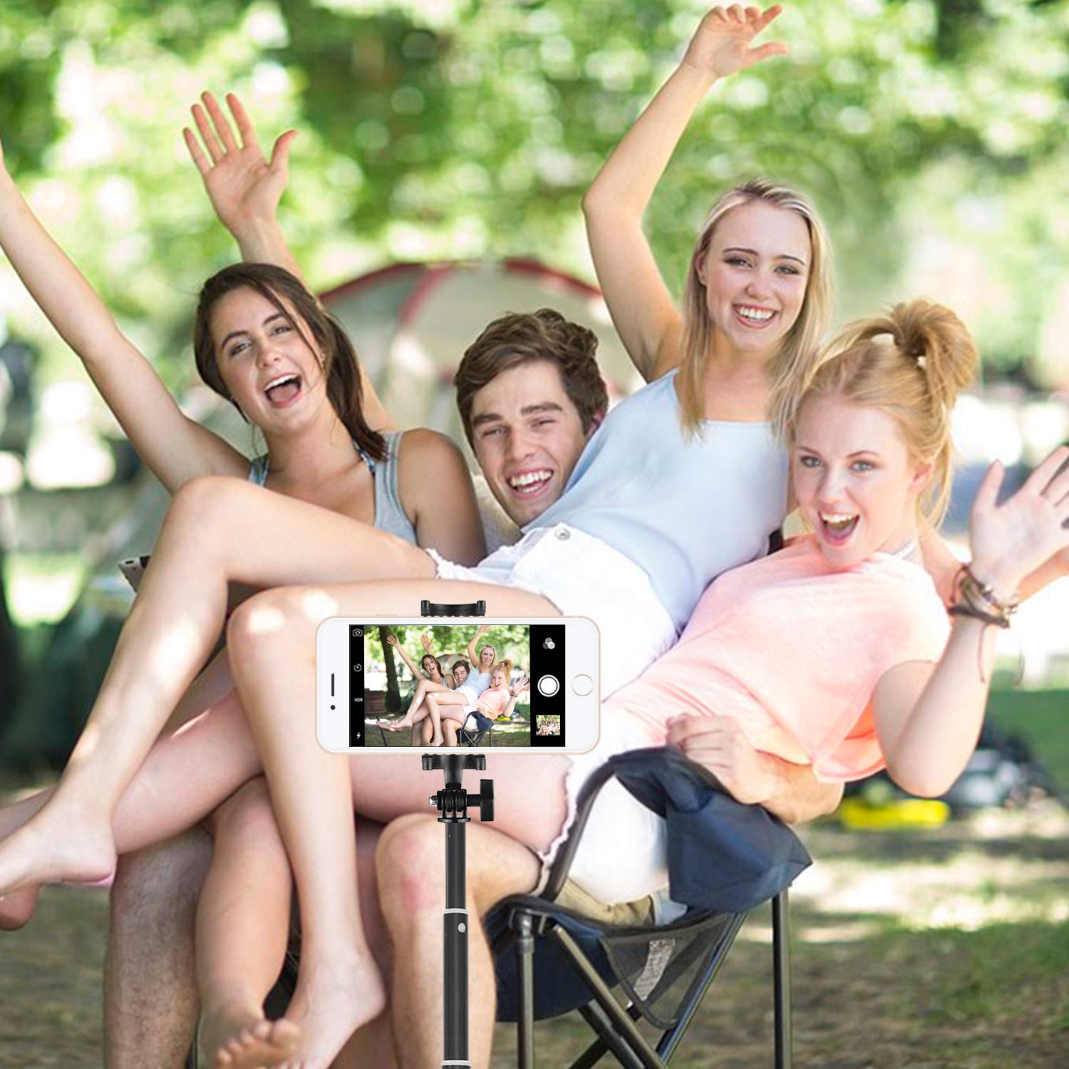 Selfie Stick, UBeesize Extendable Monopod with Tripod Stand and Bluetooth Shutter Remote for iPhone, Samsung, other Android phones, digital cameras and GoPro