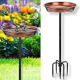 Gtongoko Metal Bird Bath for Outdoors, 34" Tall Bird Bath with 12" Removable Bowl, Heavy Duty 5-Prong Stable Base, Easy-to-Clean Heavy Duty Birdbath &amp; Bird Feeder for Garden, Patio, Yard