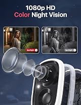 X-Sense Wireless Outdoor Security Camera 1080P Solar Panel Color Night Vision view 3